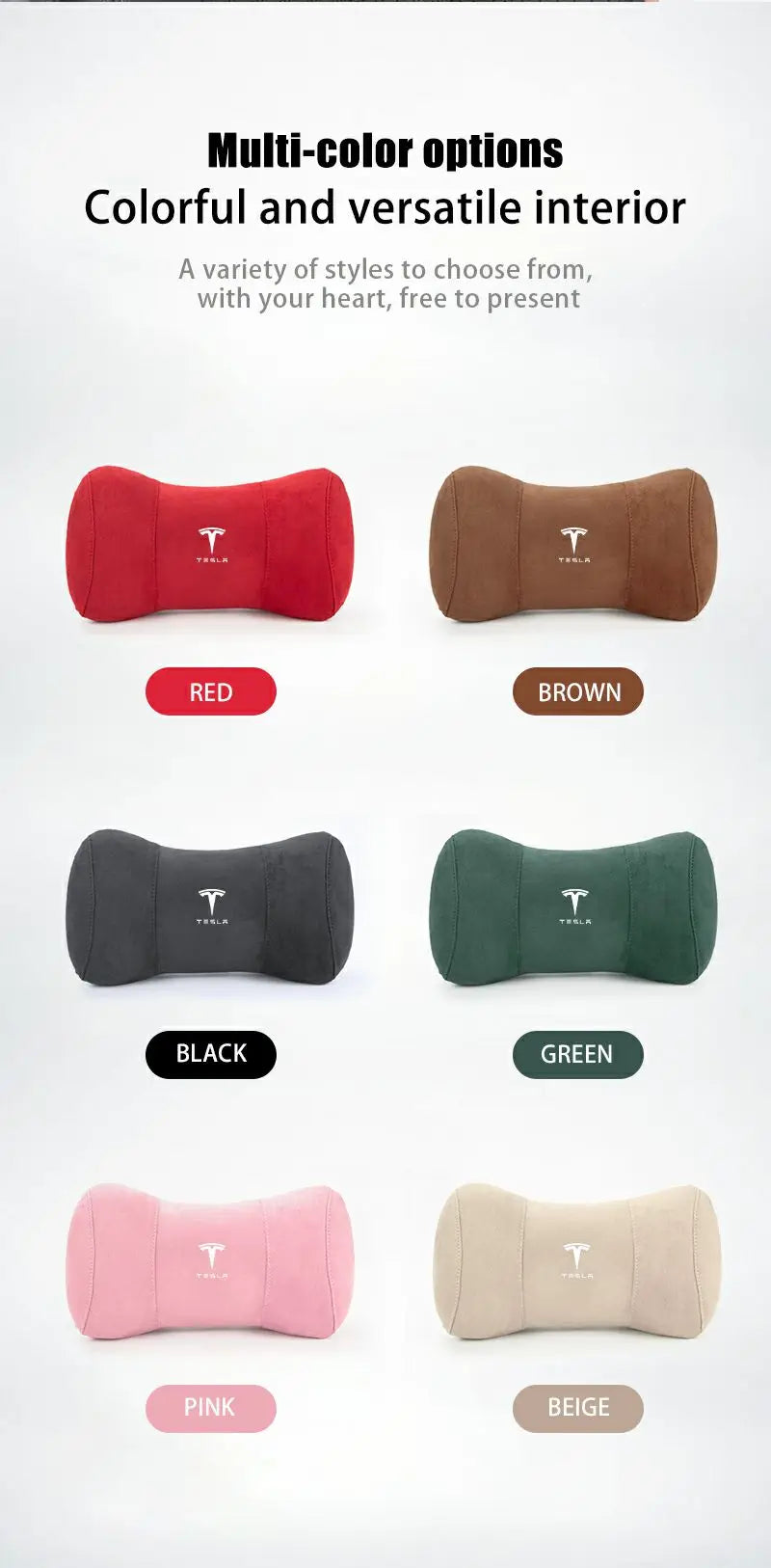Car Seat Headrest Memory Cotton Cervical Spine Protection Pillow For Tesla Model 3 Highland 2023 Model S Model X Model Y