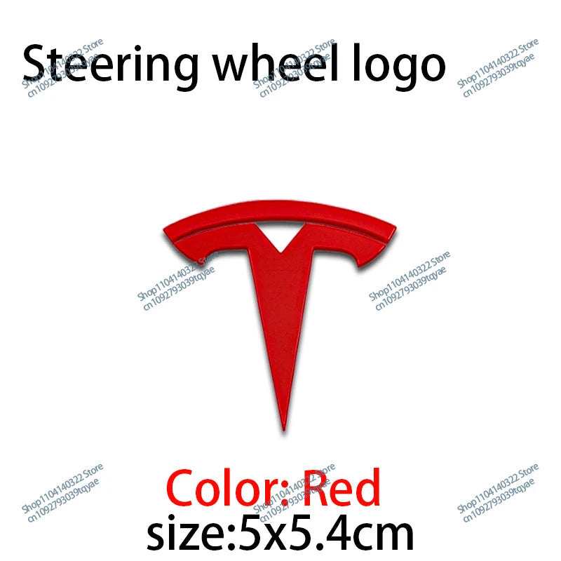 Car Styling Badge Car Steering Wheel Center Replacement Sticker For Tesla Model S X Y 3 Roadster Elantra Badge Decal Accessories