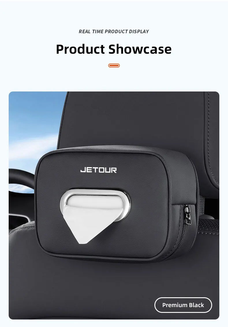 Car Tissue Box Car Interior Accessories For Chery Jetour X70 X70SM X90 X95 DASHING T2 T3 Leather Tissue Storage Bag Kleenex Case