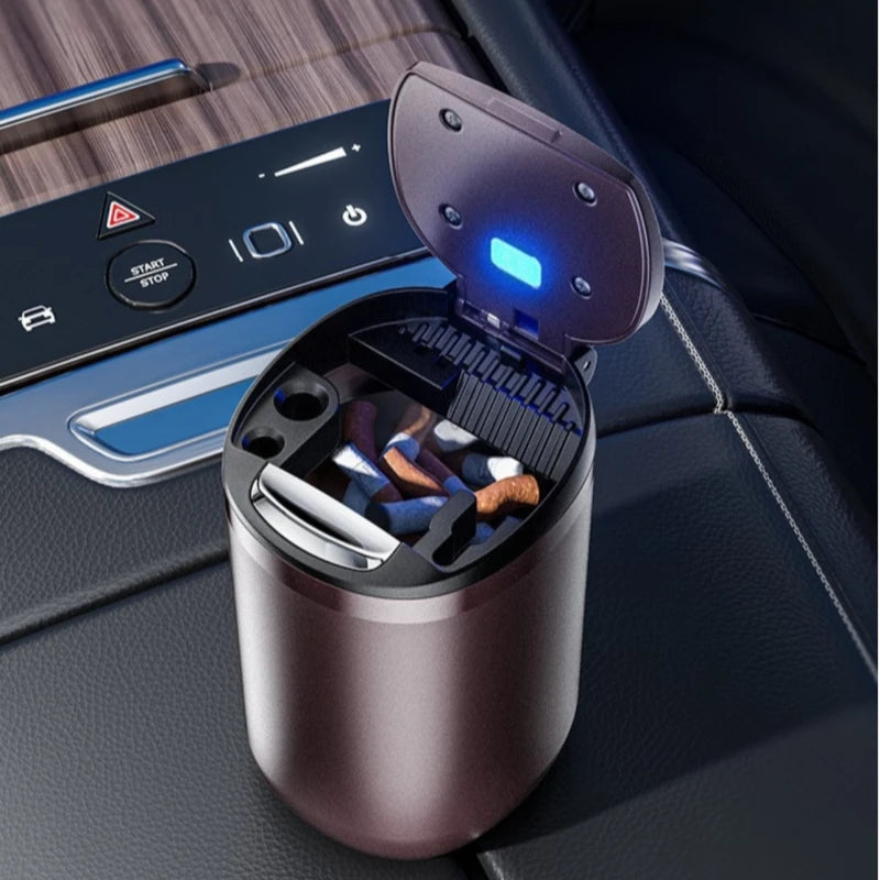 Car Ashtray Cigarette Butt Holder Container Accessories for Tesla Model 3 Model S Model X Y Portable One-Button Opening Car Ash