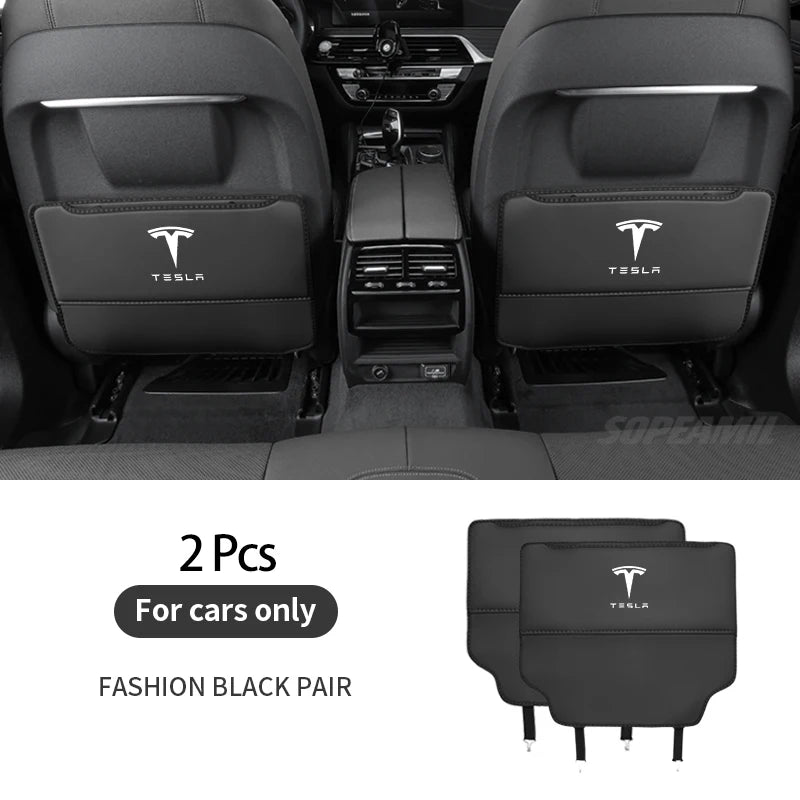 Car Seat Back Storage Bag Seat Rear Anti-wear Backrest Protection Anti-kick Pad For Tesla Model 3 Model Y Model S Model X