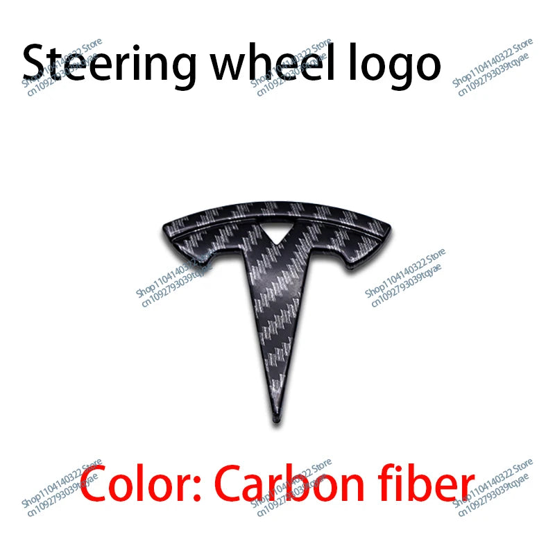 Car Styling Badge Car Steering Wheel Center Replacement Sticker For Tesla Model S X Y 3 Roadster Elantra Badge Decal Accessories