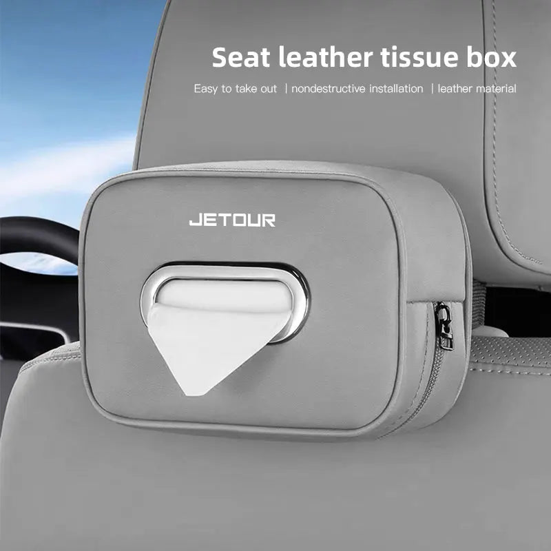 Car Tissue Box Car Interior Accessories For Chery Jetour X70 X70SM X90 X95 DASHING T2 T3 Leather Tissue Storage Bag Kleenex Case
