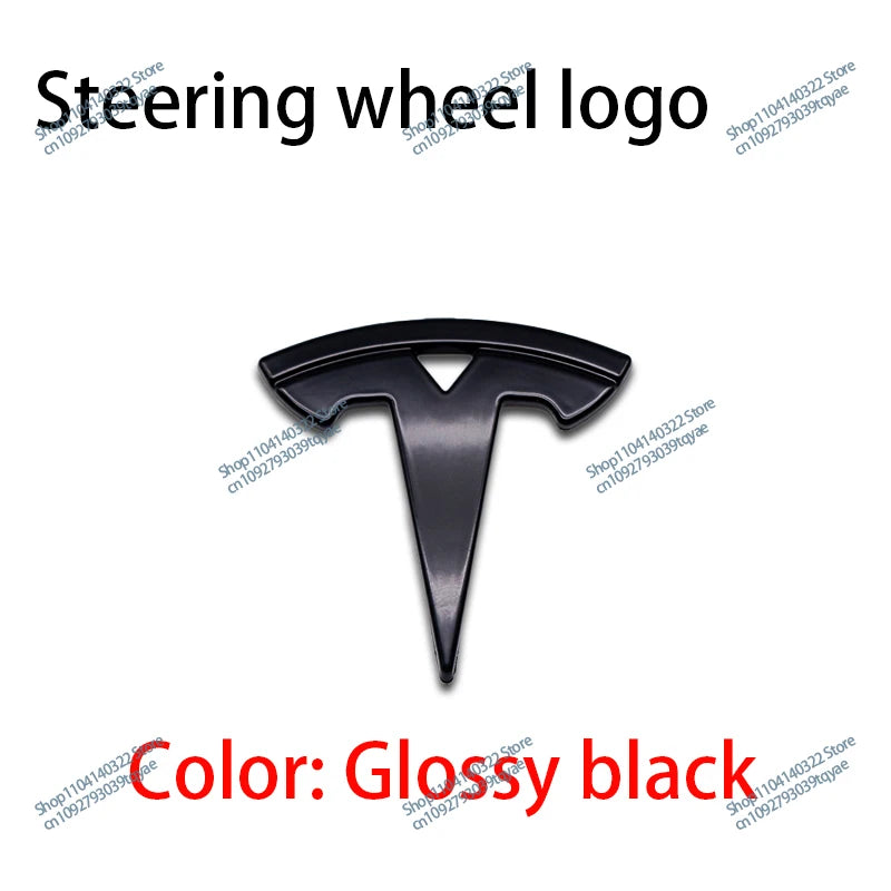 Car Styling Badge Car Steering Wheel Center Replacement Sticker For Tesla Model S X Y 3 Roadster Elantra Badge Decal Accessories