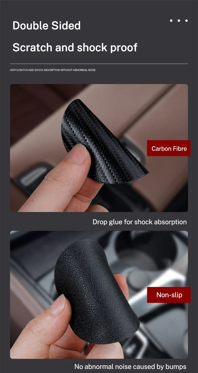 2Pcs Car Logo Carbon Leather Water Cup Pad Anti-noise Coaster Mat For Tesla Model 3 Model S X Y Roadster SpaceX Auto Accessories