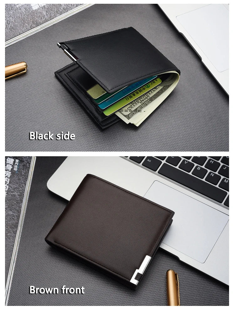 New Leather Car Short Men Wallet Purse With Card Holder License Accessories For Tesla Model 3 X Model Y Juniper Roadster SpaceX