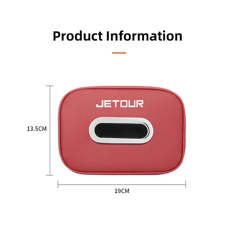 Car Tissue Box Car Interior Accessories For Chery Jetour X70 X70SM X90 X95 DASHING T2 T3 Leather Tissue Storage Bag Kleenex Case