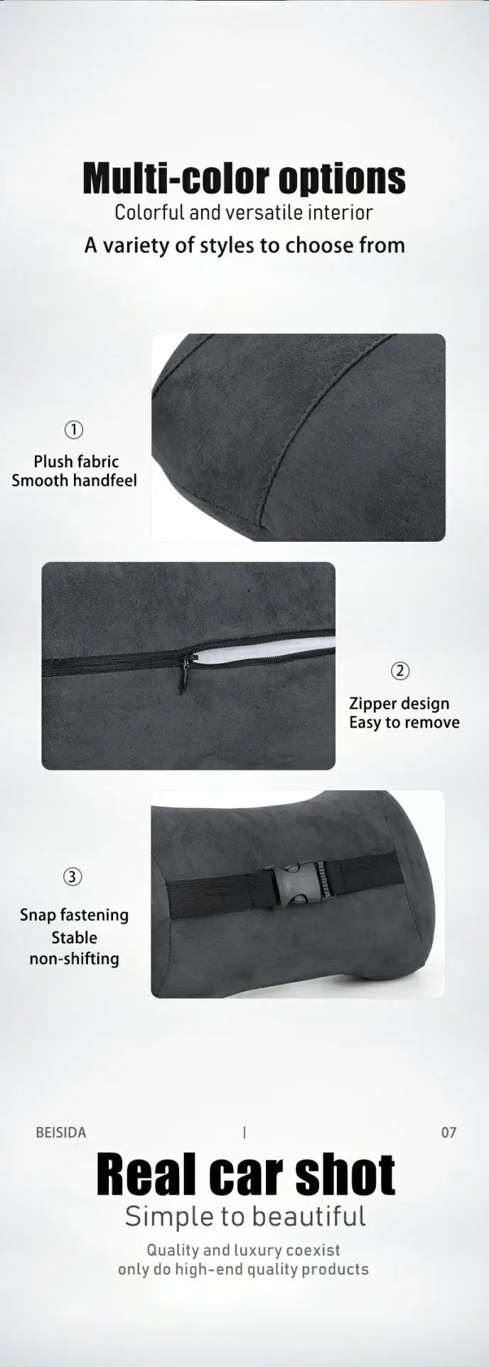 Car Seat Headrest Memory Cotton Cervical Spine Protection Pillow For Tesla Model 3 Highland 2023 Model S Model X Model Y