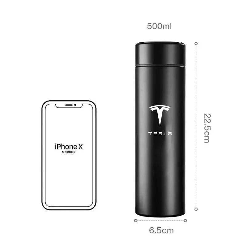 500ML Portable Stainless Steel Water Bottle Water Cup For Tesla Model 3 Model S Model X Model Y Interior Accessories Travel Mug