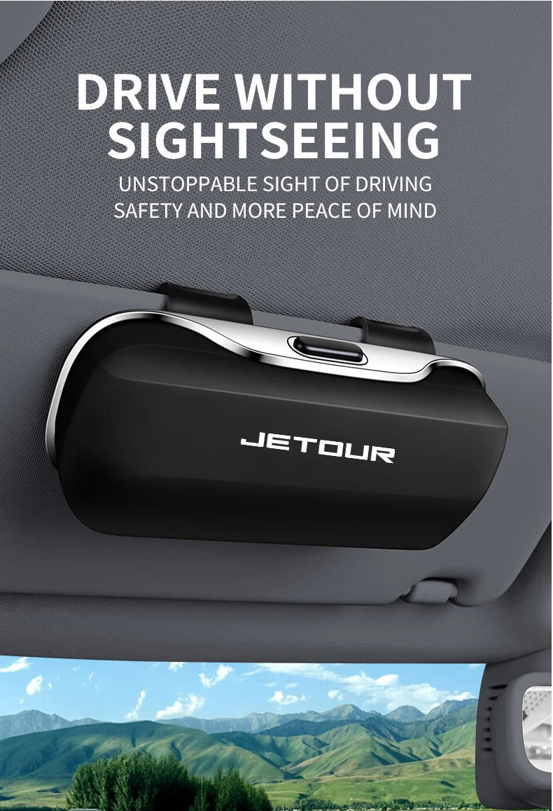 For Jetour T2 Dashing T1 Traveller X70 DASHING X50 X90 X95 Plus L9 Accessories Car Visor Sunglasses Car Glasses Case Clip Box