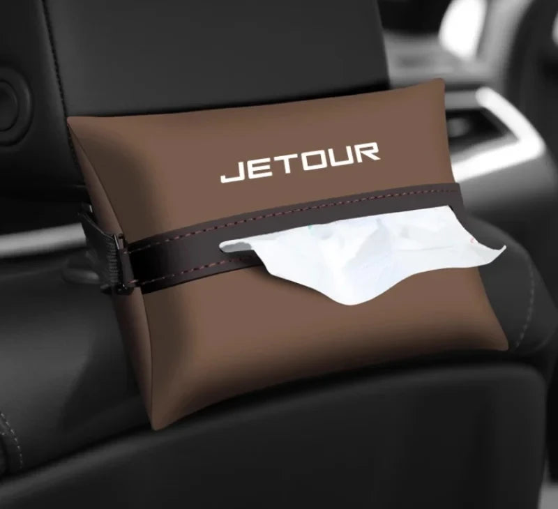 Fit for Jetour Traveler T2 2023-2025 Auto Armrest Box Tissue Box Seat Back Tissue Bag Car Interior Tissue Storage Accessories