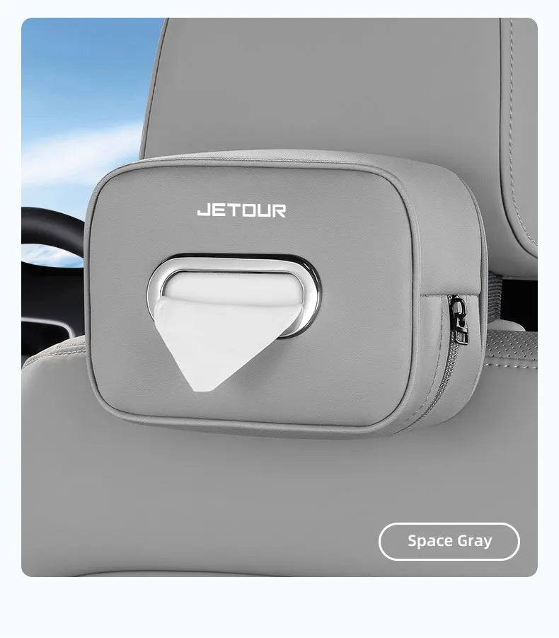 Car Tissue Box Car Interior Accessories For Chery Jetour X70 X70SM X90 X95 DASHING T2 T3 Leather Tissue Storage Bag Kleenex Case