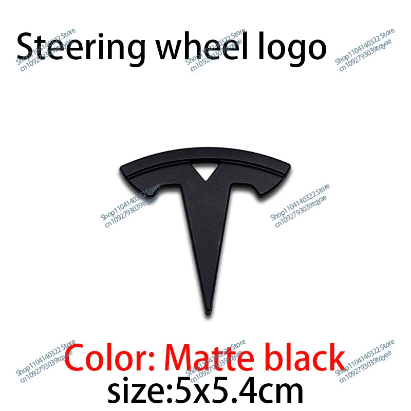 Car Styling Badge Car Steering Wheel Center Replacement Sticker For Tesla Model S X Y 3 Roadster Elantra Badge Decal Accessories