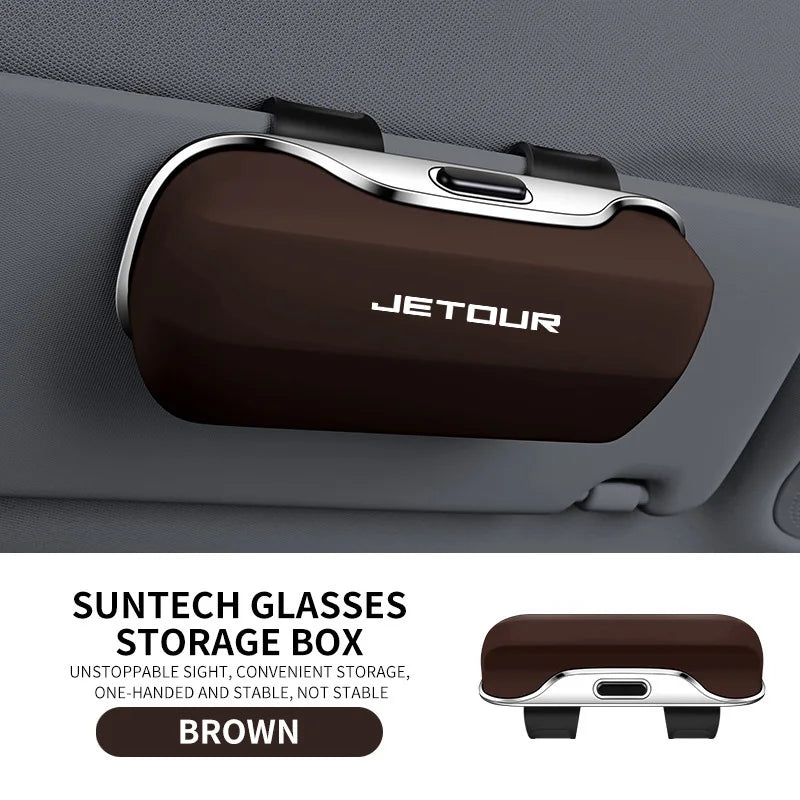 For Jetour T2 Dashing T1 Traveller X70 DASHING X50 X90 X95 Plus L9 Accessories Car Visor Sunglasses Car Glasses Case Clip Box