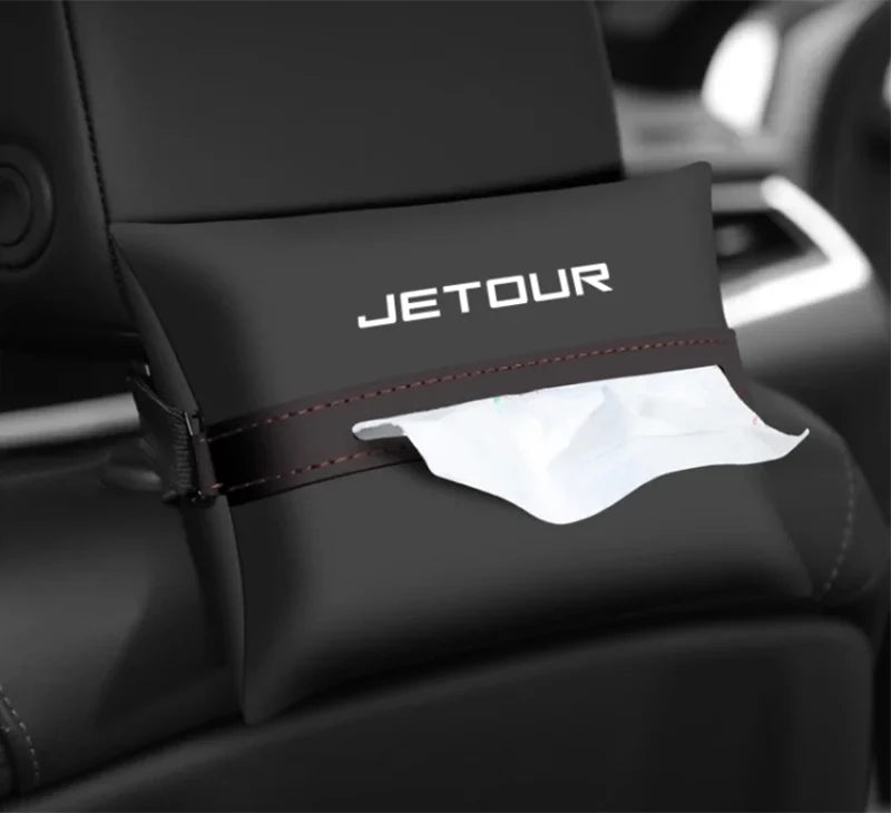 Fit for Jetour Traveler T2 2023-2025 Auto Armrest Box Tissue Box Seat Back Tissue Bag Car Interior Tissue Storage Accessories