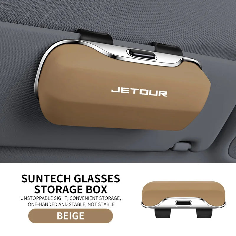 For Jetour T2 Dashing T1 Traveller X70 DASHING X50 X90 X95 Plus L9 Accessories Car Visor Sunglasses Car Glasses Case Clip Box
