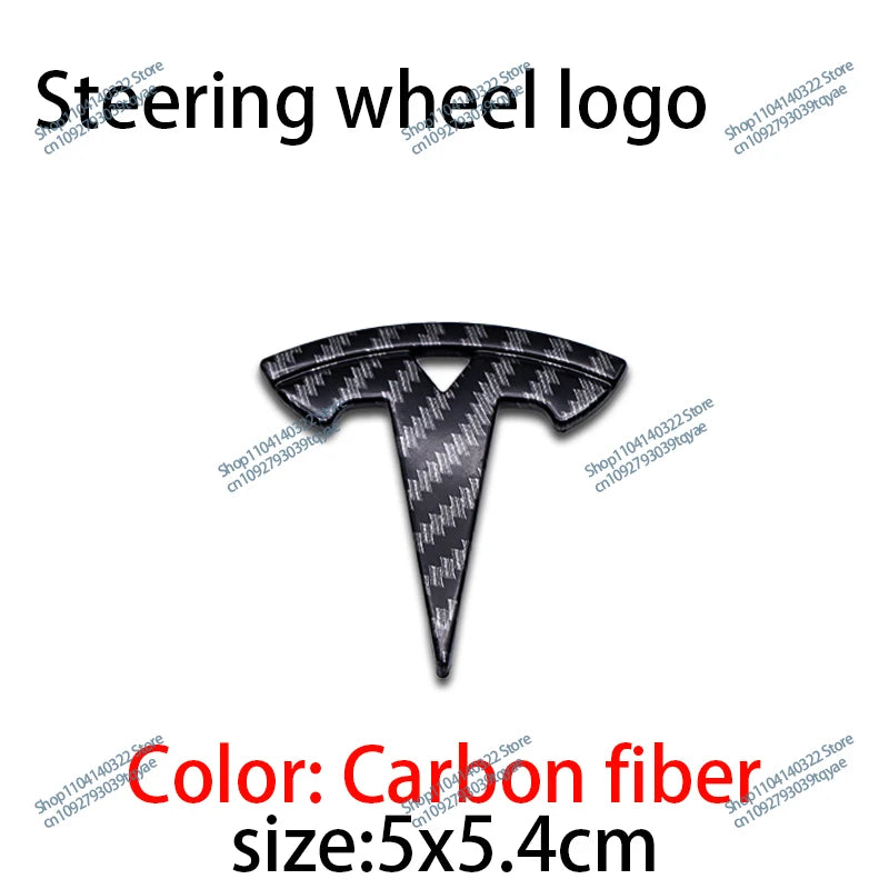 Car Styling Badge Car Steering Wheel Center Replacement Sticker For Tesla Model S X Y 3 Roadster Elantra Badge Decal Accessories