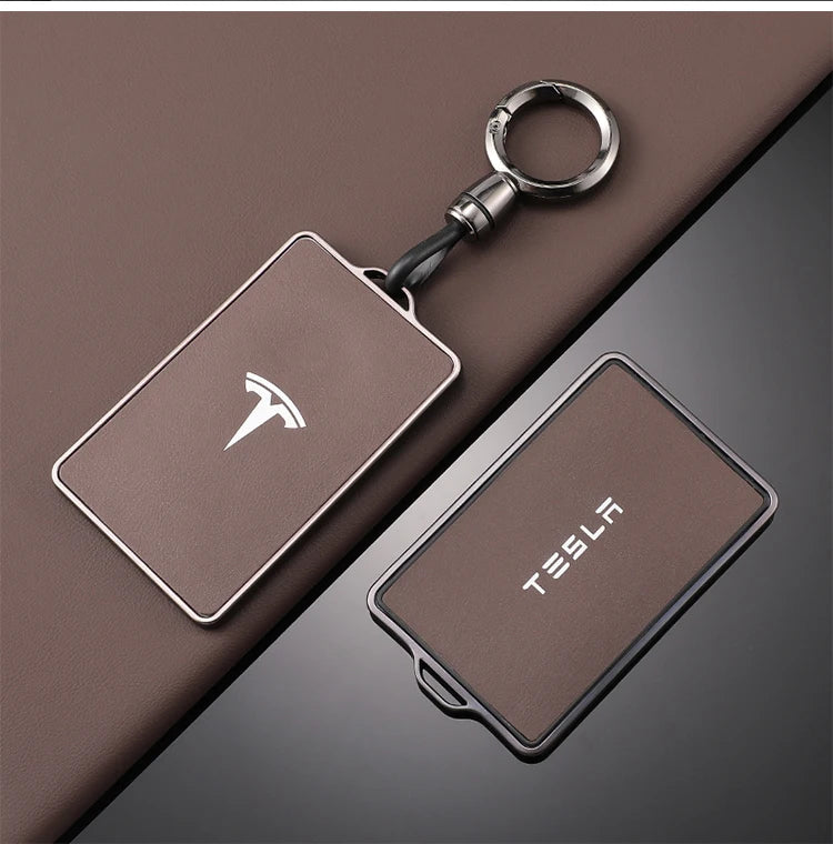 TPU Leather Car NFC Key Case Cover Protector Holder Shell Fob For Tesla Model 3 Model S Model X Model Y Keyless Auto Accessories