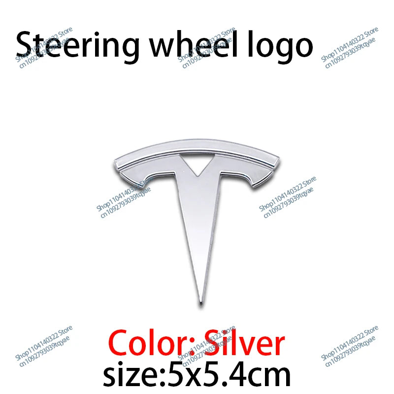 Car Styling Badge Car Steering Wheel Center Replacement Sticker For Tesla Model S X Y 3 Roadster Elantra Badge Decal Accessories