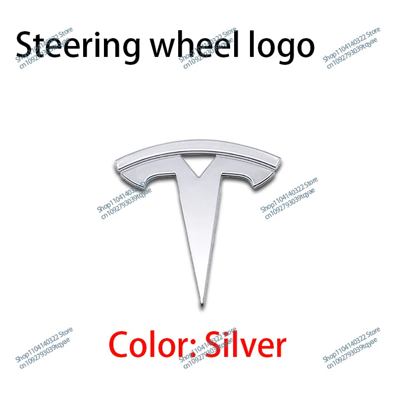 Car Styling Badge Car Steering Wheel Center Replacement Sticker For Tesla Model S X Y 3 Roadster Elantra Badge Decal Accessories
