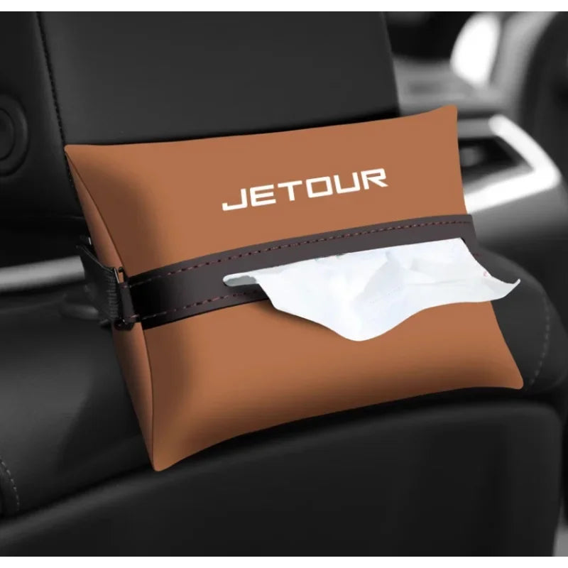 Fit for Jetour Traveler T2 2023-2025 Auto Armrest Box Tissue Box Seat Back Tissue Bag Car Interior Tissue Storage Accessories