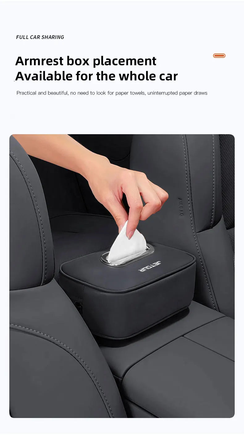 Car Tissue Box Car Interior Accessories For Chery Jetour X70 X70SM X90 X95 DASHING T2 T3 Leather Tissue Storage Bag Kleenex Case