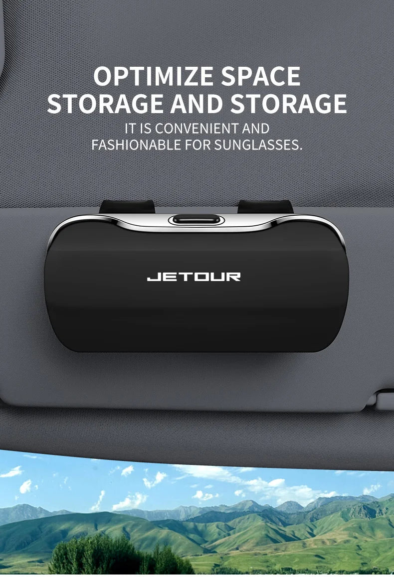 For Jetour T2 Dashing T1 Traveller X70 DASHING X50 X90 X95 Plus L9 Accessories Car Visor Sunglasses Car Glasses Case Clip Box