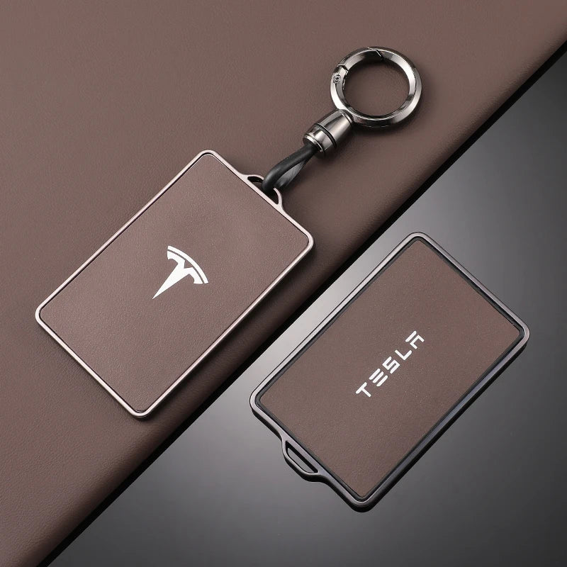 TPU Leather Car NFC Key Case Cover Protector Holder Shell Fob For Tesla Model 3 Model S Model X Model Y Keyless Auto Accessories