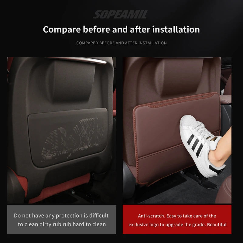 Car Seat Back Storage Bag Seat Rear Anti-wear Backrest Protection Anti-kick Pad For Tesla Model 3 Model Y Model S Model X