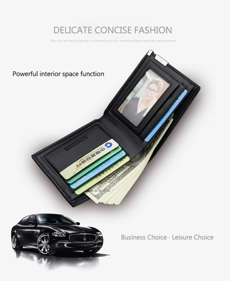 New Leather Car Short Men Wallet Purse With Card Holder License Accessories For Tesla Model 3 X Model Y Juniper Roadster SpaceX