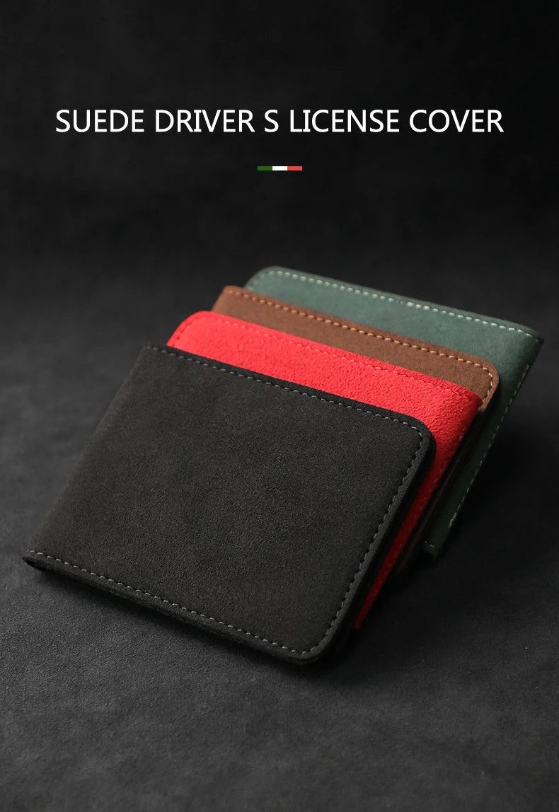 Suede Leather Car Driver License ID Card Bag Credit Card Holder FIT For Tesla Model 3 Model S Model X Model Y Roadster SpaceX