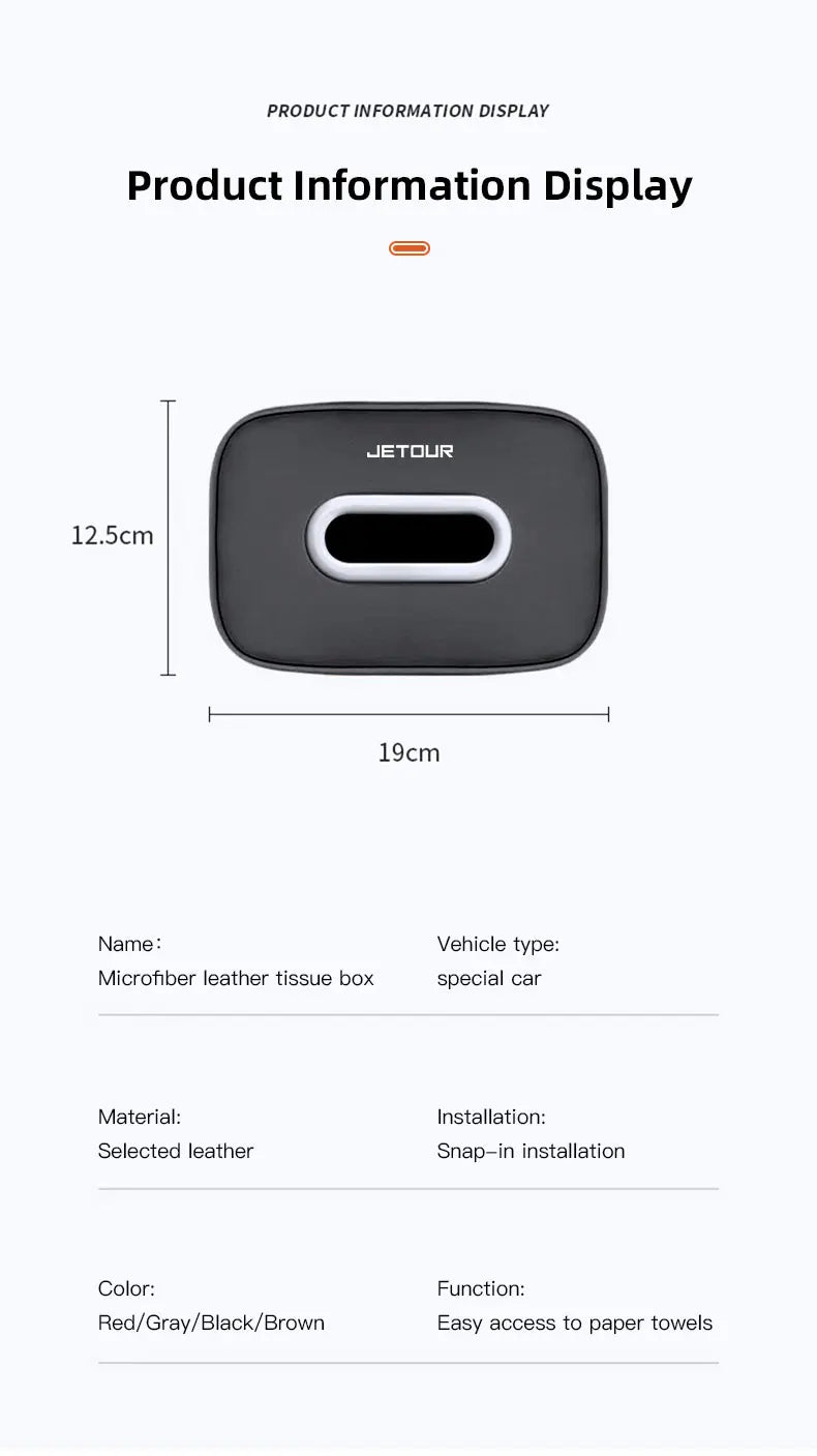 Car Tissue Box Car Interior Accessories For Chery Jetour X70 X70SM X90 X95 DASHING T2 T3 Leather Tissue Storage Bag Kleenex Case