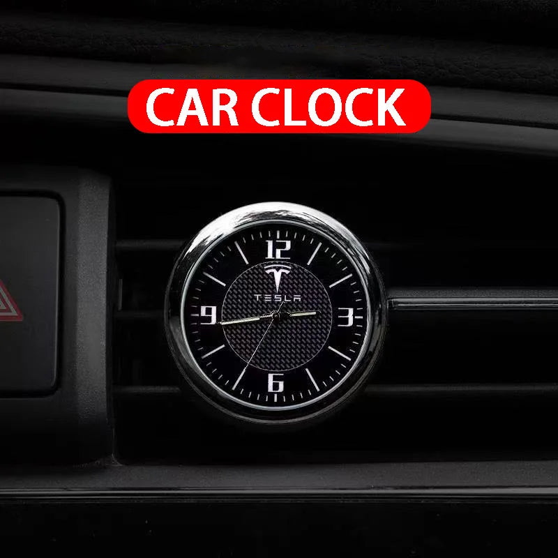 Car Decoration Quartz Luminous Clock Watch For Tesla Model 3 Model S Model X Model Y Decorative Clock Car Interior Accessories