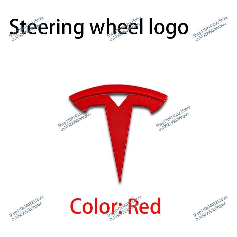 Car Styling Badge Car Steering Wheel Center Replacement Sticker For Tesla Model S X Y 3 Roadster Elantra Badge Decal Accessories