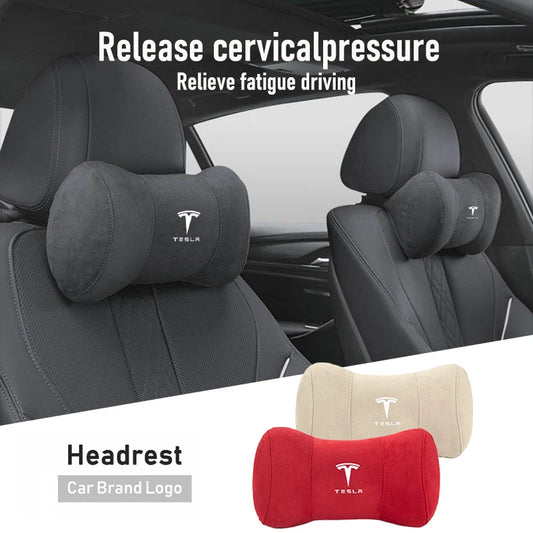 Car Seat Headrest Memory Cotton Cervical Spine Protection Pillow For Tesla Model 3 Highland 2023 Model S Model X Model Y