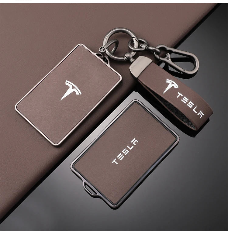 TPU Leather Car NFC Key Case Cover Protector Holder Shell Fob For Tesla Model 3 Model S Model X Model Y Keyless Auto Accessories