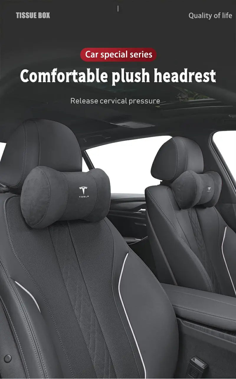 Car Seat Headrest Memory Cotton Cervical Spine Protection Pillow For Tesla Model 3 Highland 2023 Model S Model X Model Y