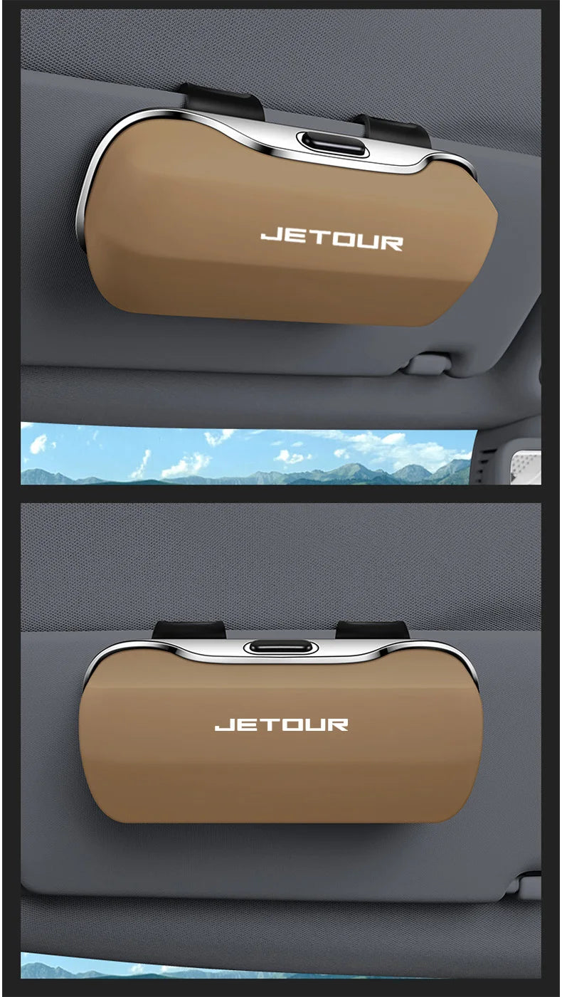 For Jetour T2 Dashing T1 Traveller X70 DASHING X50 X90 X95 Plus L9 Accessories Car Visor Sunglasses Car Glasses Case Clip Box