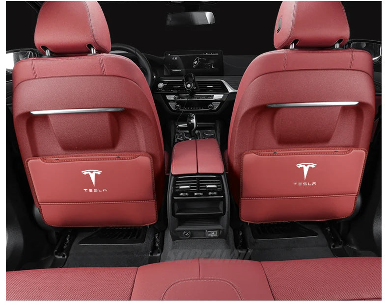 Car Seat Back Storage Bag Seat Rear Anti-wear Backrest Protection Anti-kick Pad For Tesla Model 3 Model Y Model S Model X