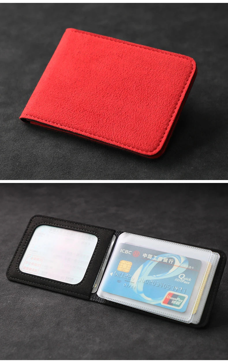 Suede Leather Car Driver License ID Card Bag Credit Card Holder FIT For Tesla Model 3 Model S Model X Model Y Roadster SpaceX