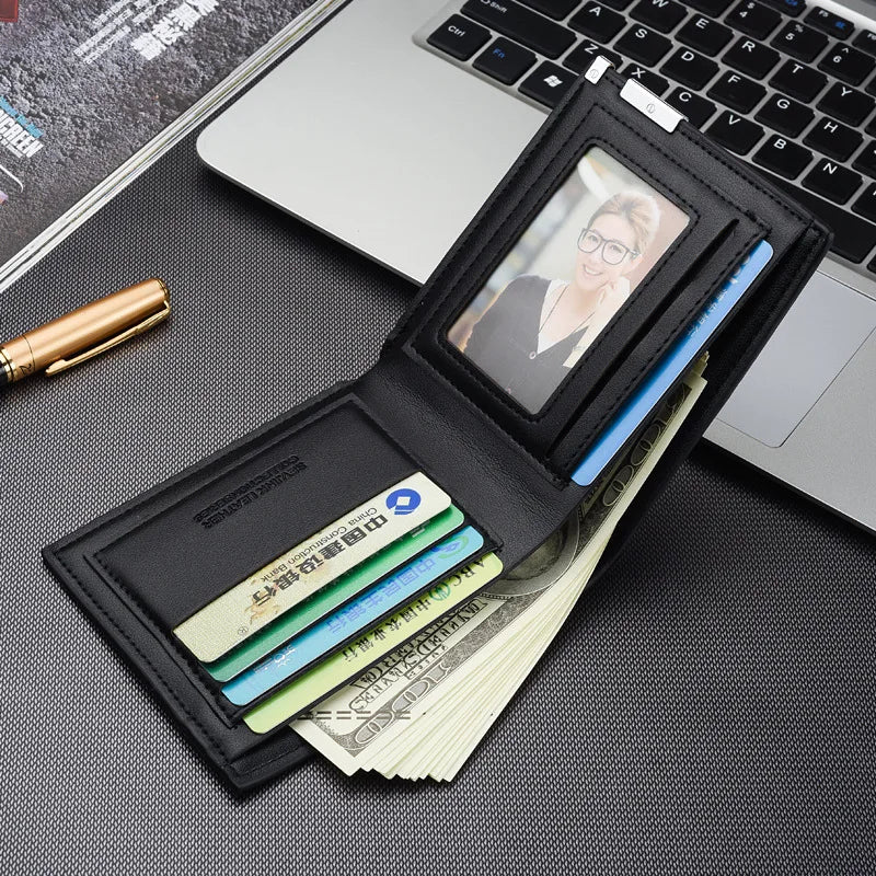 New Leather Car Short Men Wallet Purse With Card Holder License Accessories For Tesla Model 3 X Model Y Juniper Roadster SpaceX