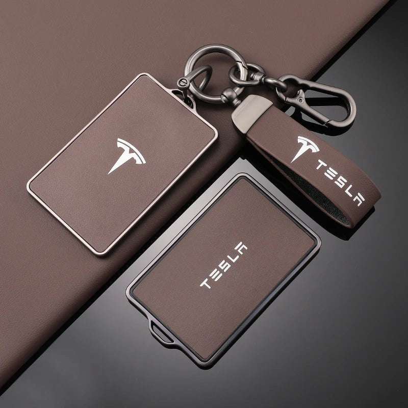 TPU Leather Car NFC Key Case Cover Protector Holder Shell Fob For Tesla Model 3 Model S Model X Model Y Keyless Auto Accessories