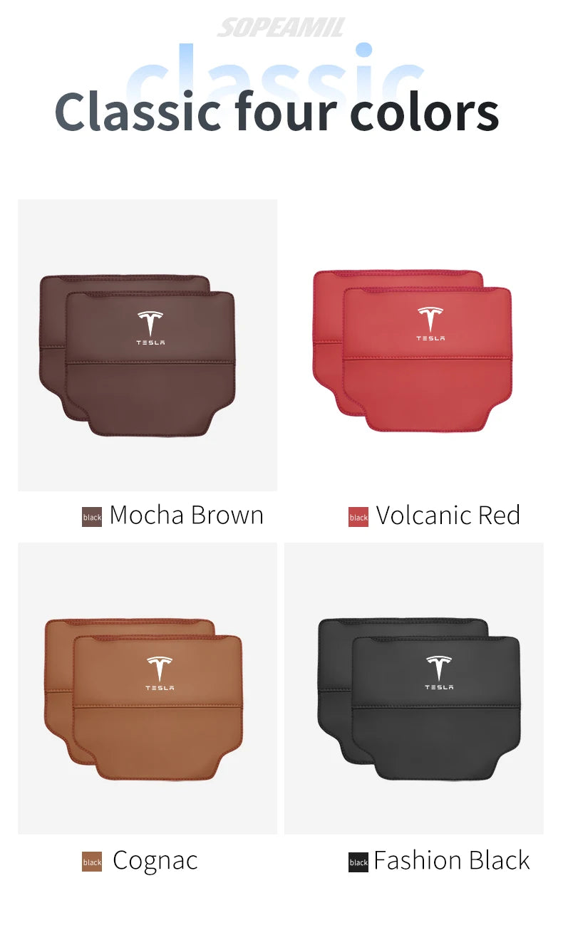 Car Seat Back Storage Bag Seat Rear Anti-wear Backrest Protection Anti-kick Pad For Tesla Model 3 Model Y Model S Model X