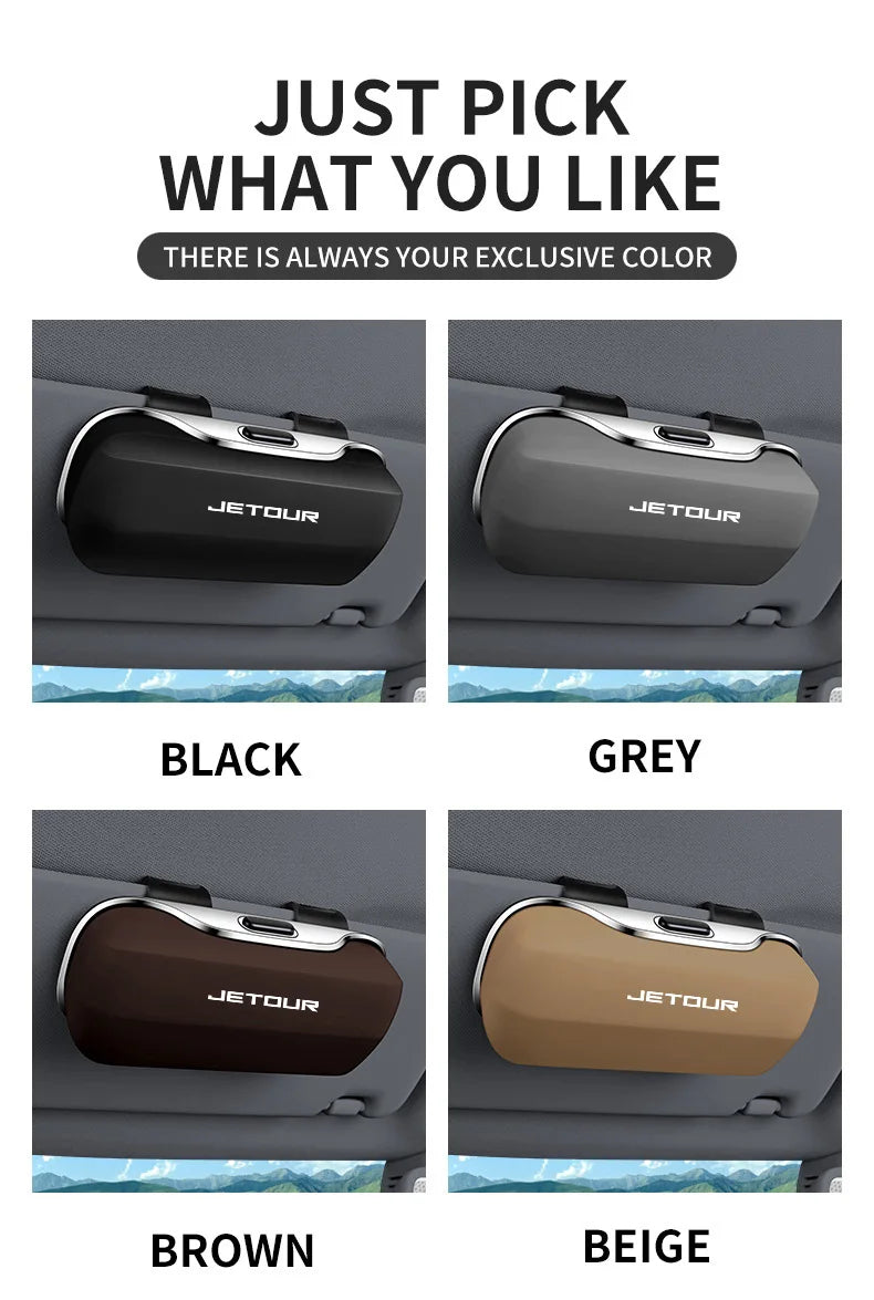 For Jetour T2 Dashing T1 Traveller X70 DASHING X50 X90 X95 Plus L9 Accessories Car Visor Sunglasses Car Glasses Case Clip Box