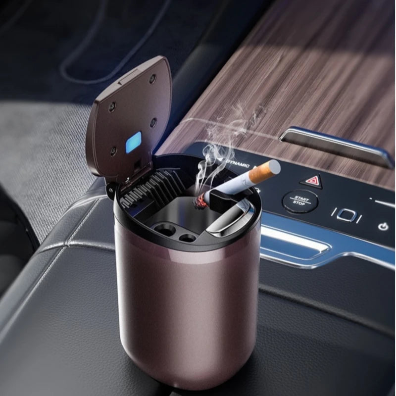 Car Ashtray Cigarette Butt Holder Container Accessories for Tesla Model 3 Model S Model X Y Portable One-Button Opening Car Ash
