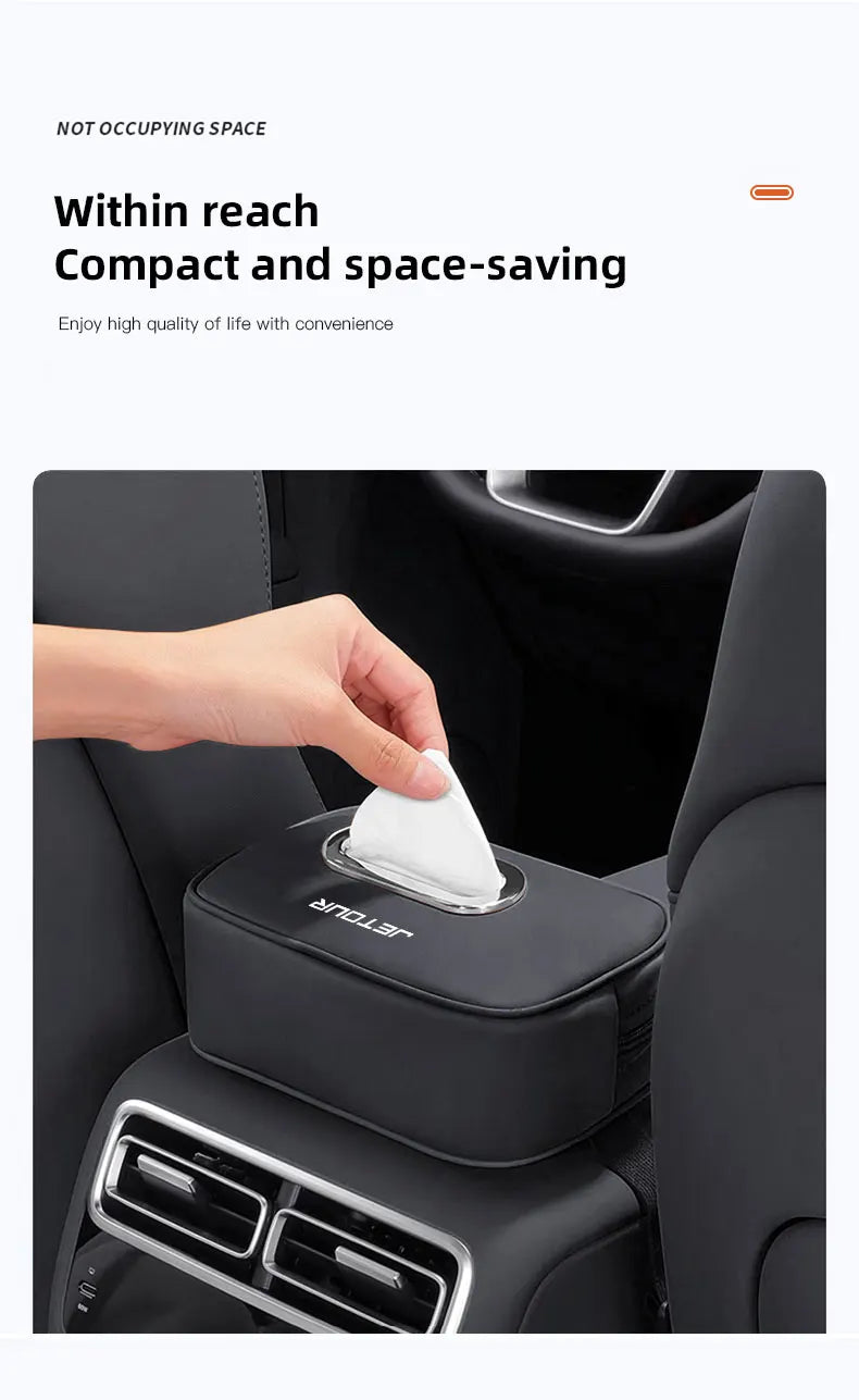 Car Tissue Box Car Interior Accessories For Chery Jetour X70 X70SM X90 X95 DASHING T2 T3 Leather Tissue Storage Bag Kleenex Case