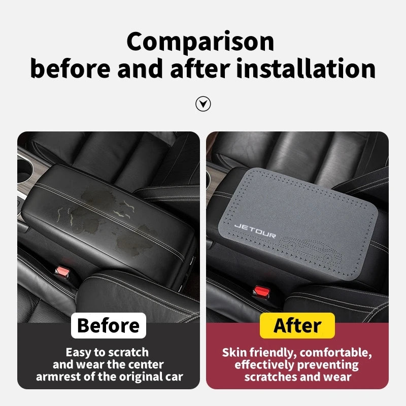 Suede Car Central Armrest Mat Console Arm Rest Seat Mat For Chery Jetour X7 X7SM X9 X95 DASHING i-DM T2 T3 Car Accessories