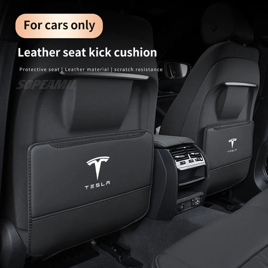 Car Seat Back Storage Bag Seat Rear Anti-wear Backrest Protection Anti-kick Pad For Tesla Model 3 Model Y Model S Model X
